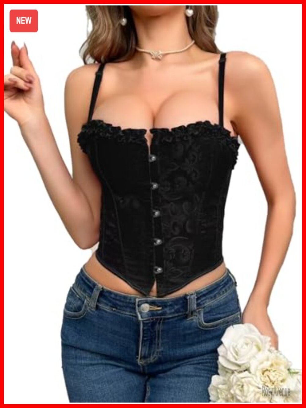 Lace Bustier Corset Crop Top Spaghetti Strap Slim Fit Going Out Top